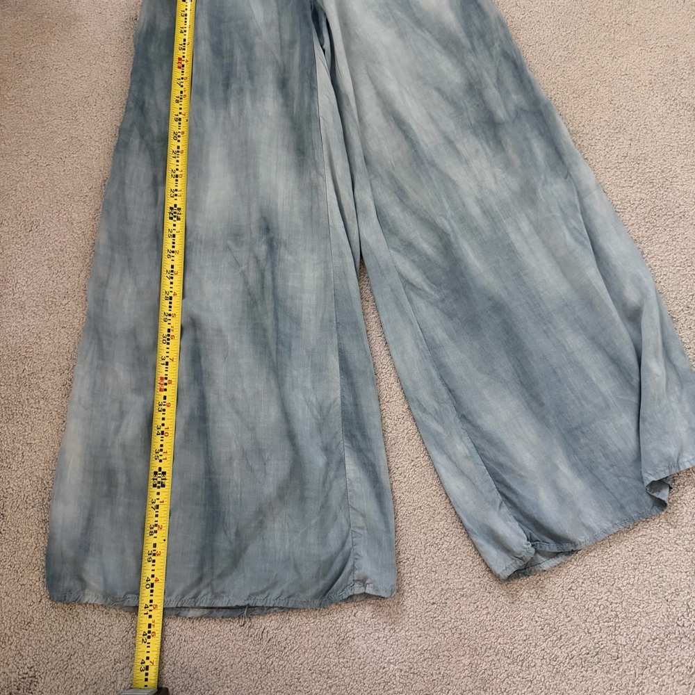 Final Touch Blue Tie-Dye Wide Leg Palazzo Pants Smocked Waist Boho Small USA - Picture 3 of 9